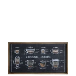 Chic Antique Küchen Bild mit Kaffee Motiv und Naturrahmen