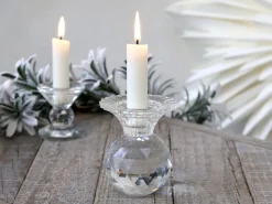 Chic Antique Kerzenständer aus Glas