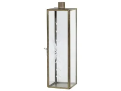 Chic Antique Kerzenständer Glas und Metall mit Schliff