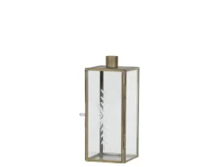 Chic Antique Kerzenständer Glas und Metall mit Schliff