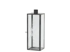 Chic Antique Kerzenständer Glas und Metall mit Schliff