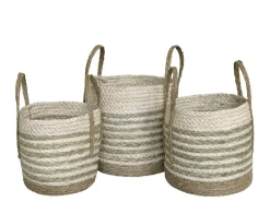 Chic Antique Korbset aus getrocknetem Gras