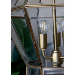 Chic Antique Kronleuchter Antik Messing mit Glas