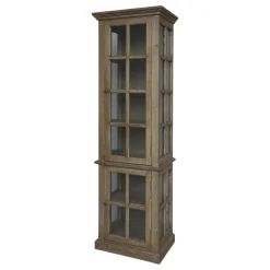 Chic Antique Landhaus Vitrinenschrank Marseille mit 2 Türen und Regalen