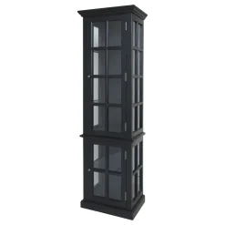 Chic Antique Landhaus Vitrinenschrank Marseille mit 2 Türen und Regalen