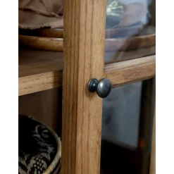 Chic Antique Landhaus Vitrinenschrank Marseille mit 4 Türen und 4 Schubladen