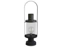 Chic Antique Laterne mit Glühbirne & Timer