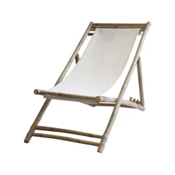 Chic Antique Lyon Liegestuhl mit Leinen Bambus