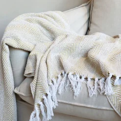 Chic Antique Plaid Decke Aix aus recycelter Baumwolle