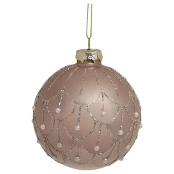 Chic Antique Rosa Weihnachtskugel aus Glas