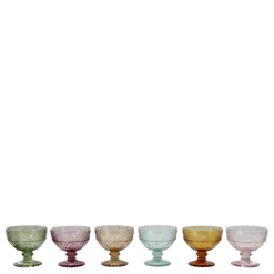 Chic Antique Saint-Émilion Trinkschale Glas mit Muster 6er