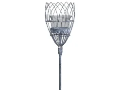 Chic Antique Spieß für Teelichthalter mit Glas aus Eisen