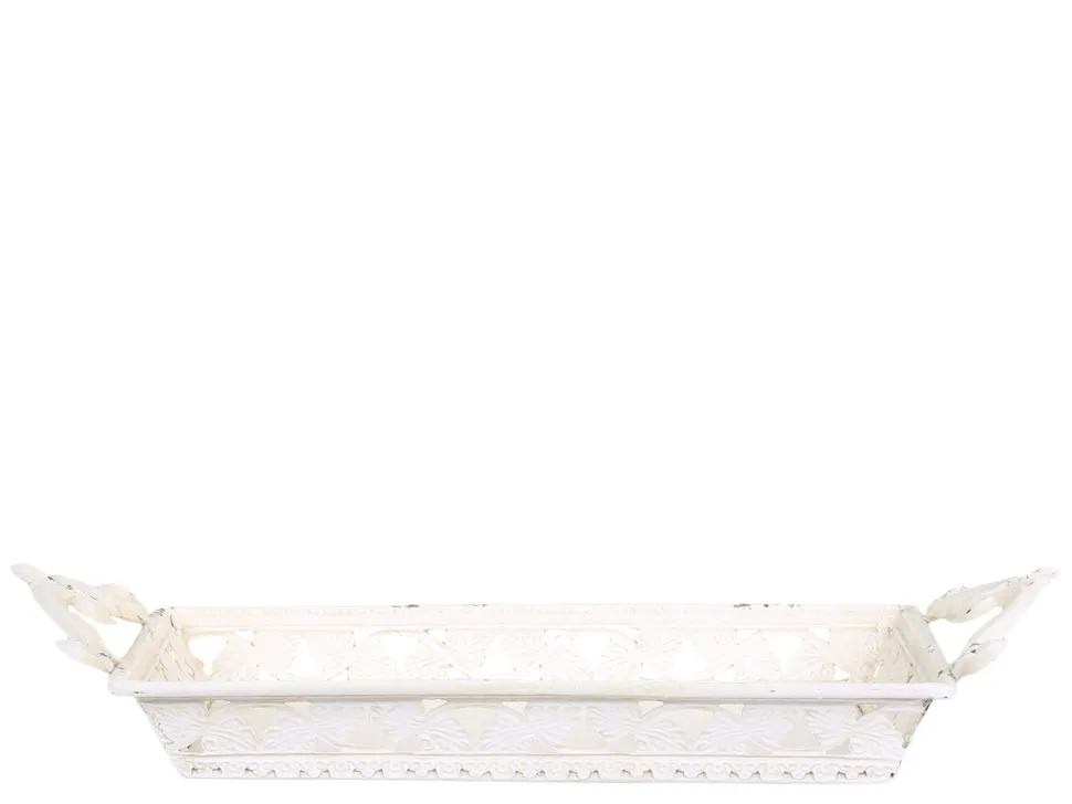 Chic Antique Tablett mit Griff und Dekor