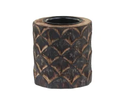 Chic Antique Teelichthalter Mangoholz mit Muster