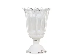 Chic Antique Teelichthalter auf Fuß mit Glas