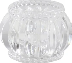 Chic Antique Teelichthalter mit Nuten und Perlenkante