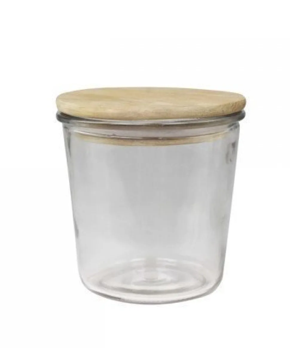 Chic Antique Vallet Aufbewahrungsglas mit Holzdeckel