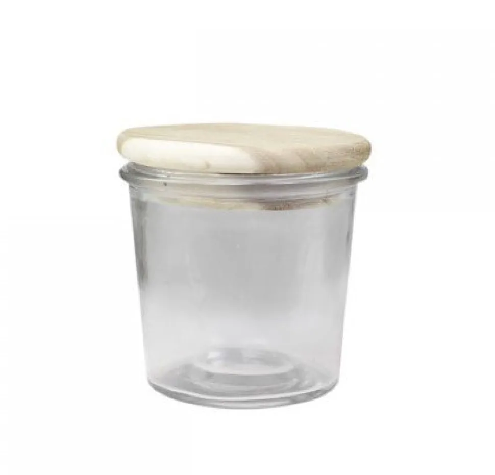 Chic Antique Vallet Aufbewahrungsglas mit Holzdeckel