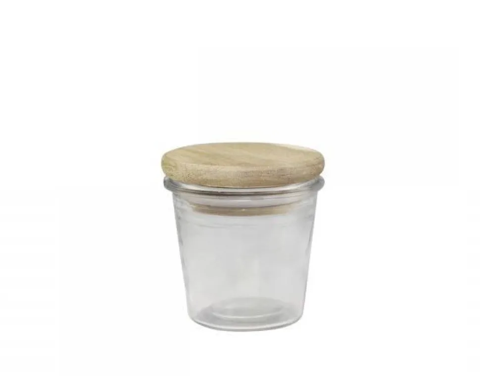 Chic Antique Vallet Aufbewahrungsglas mit Holzdeckel