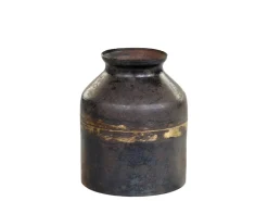 Chic Antique Vase aus Eisen, schwarz