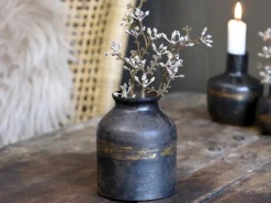 Chic Antique Vase aus Eisen, schwarz