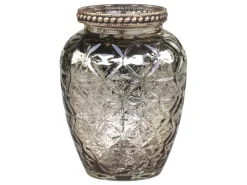 Chic Antique Vase mit Perlenkante und Schliff