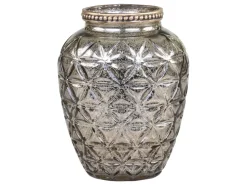 Chic Antique Vase mit Perlenkante und Schliff