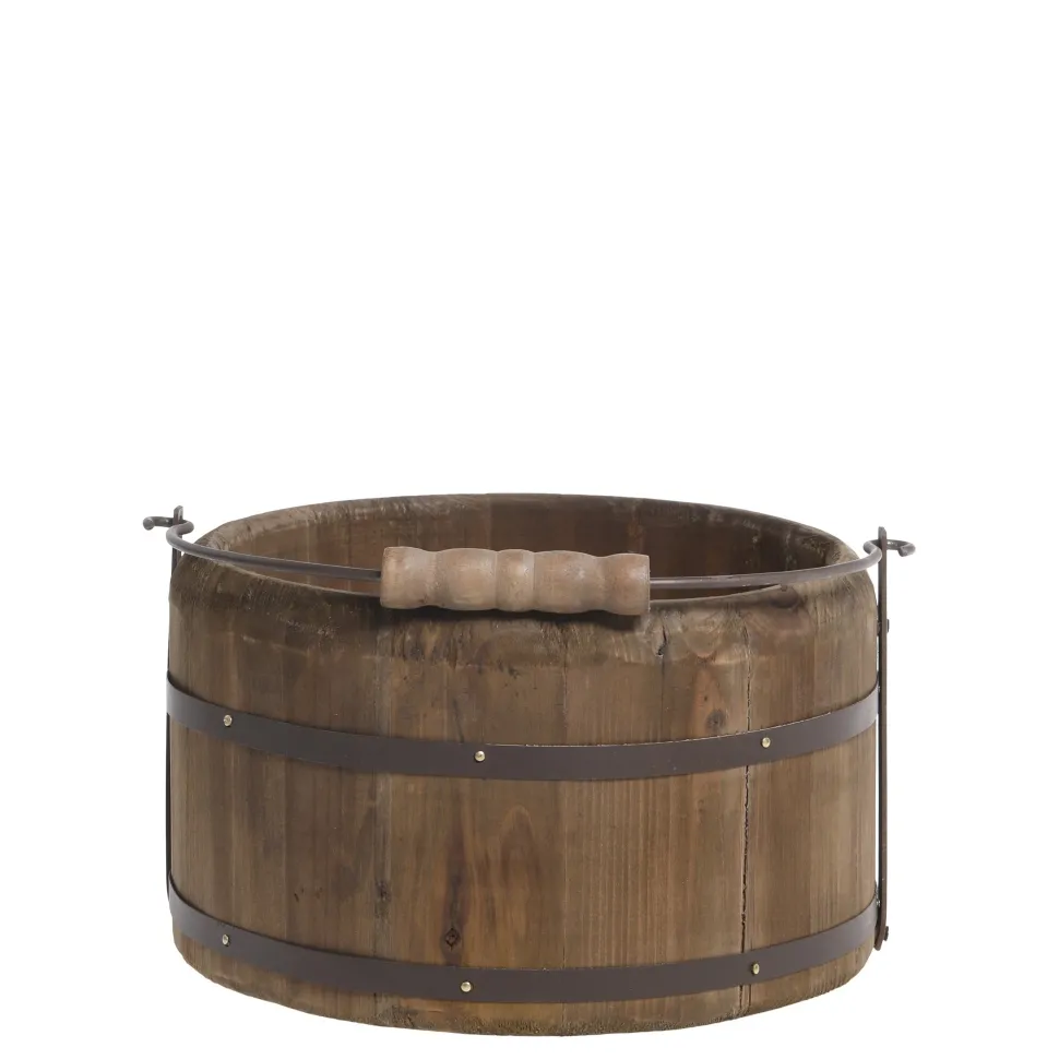 Chic Antique Vintage Eimer aus Holz mit Griff