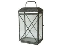 Chic Antique Vintage Laterne mit Eisenkreuz