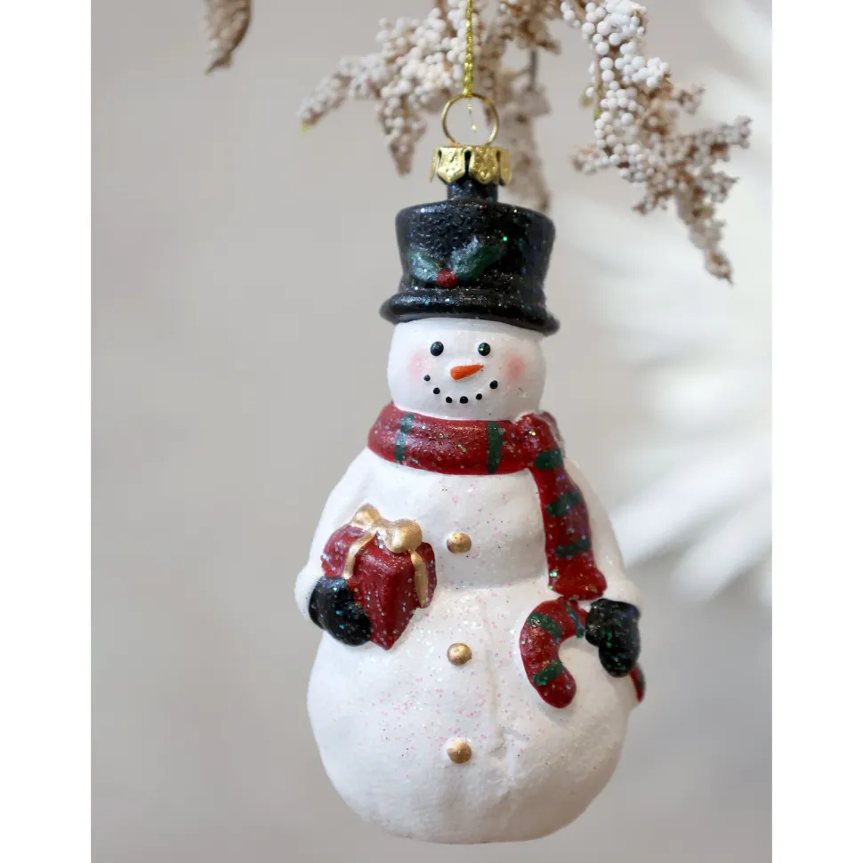 Chic Antique Vintage Schneemann Figur zum Aufhängen