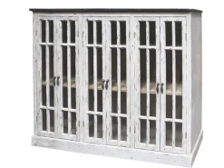 Chic Antique Vitrine mit 6 Türen und schwarzem Top