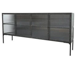 Chic Antique Vitrinenschrank mit gerillten Glastüren