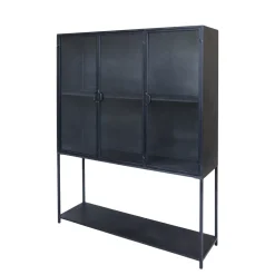 Chic Antique Vitrinenschrank mit 3 Türen und Regalen