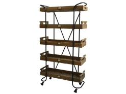 Chic Antique Wagen auf Rädern mit 5 Holztabletts