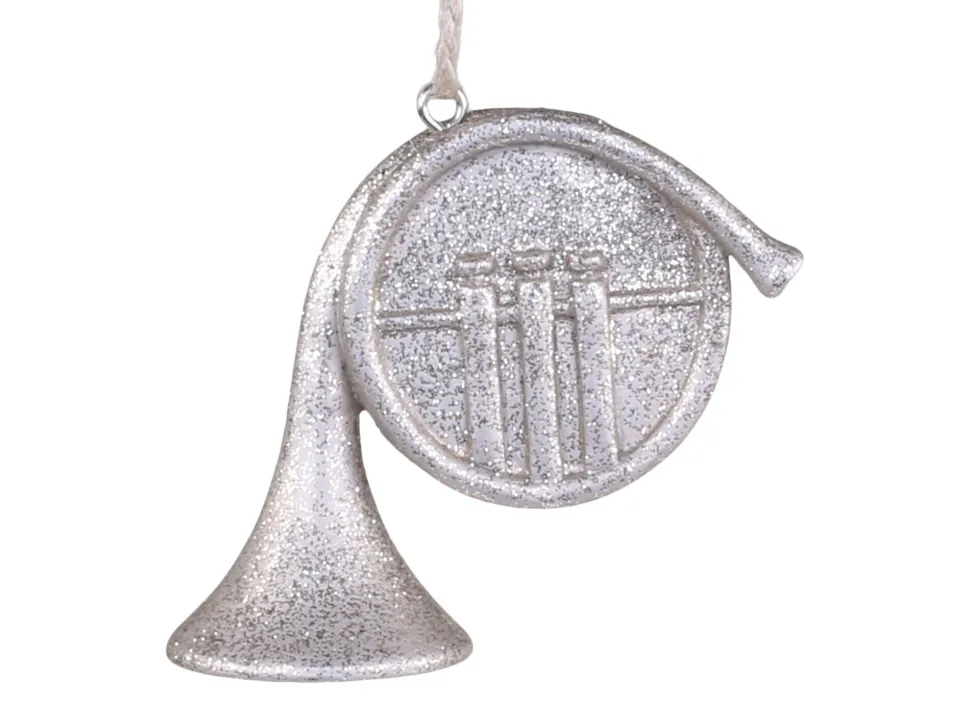 Chic Antique Waldhorn Anhänger mit Glitzer