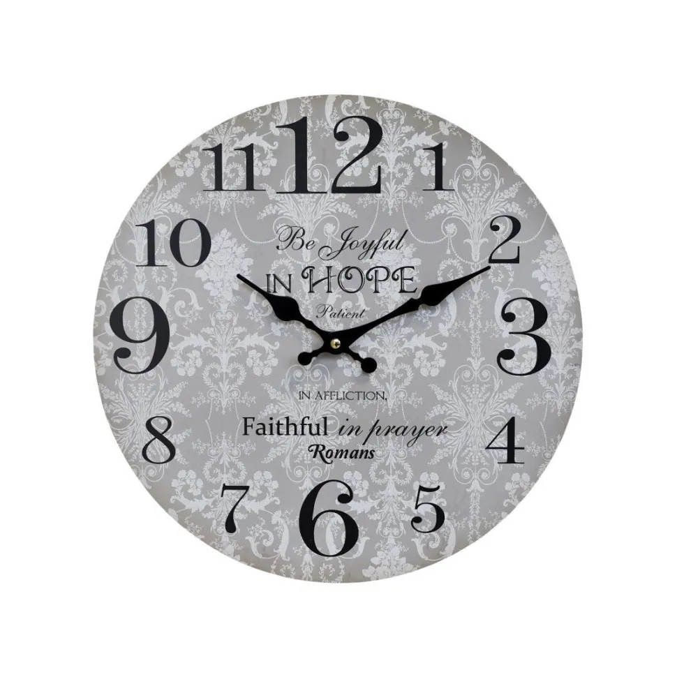 Chic Antique Wanduhr Be Joyful in Hope