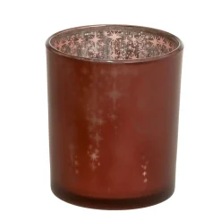 Chic Antique Weihnachtlicher Roter Teelichthalter mit Muster