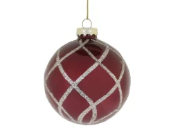 Chic Antique Weihnachtskugel mit Glitzer, rot