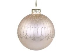 Chic Antique Weihnachtskugel mit Glitzer Streifenmuster
