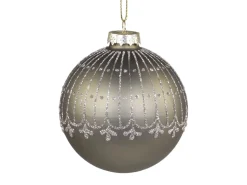 Chic Antique Weihnachtskugel mit Glitzer Streifenmuster