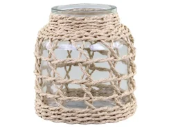 Chic Antique Windlicht mit geflochtenem Schilf