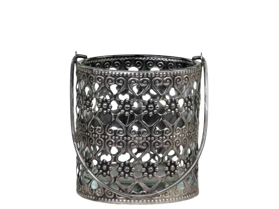 Chic Antique Windlicht mit Henkel und Schnörkeln