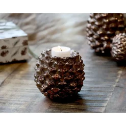 Chic Antique Zapfen Teelichthalter mit Glitzer