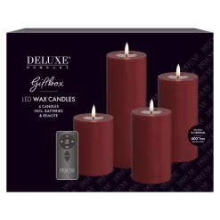 Deluxe Homeart Geschenkbox LED Blockkerzen Set mit Fernbedienung