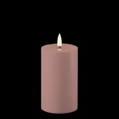 Deluxe Homeart LED Real Flame Outdoor Stumpenkerze staubig rot