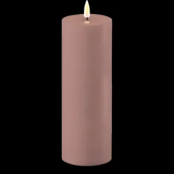 Deluxe Homeart LED Real Flame Outdoor Stumpenkerze staubig rot