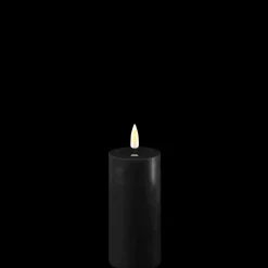 Deluxe Homeart LED Stumpenkerze Real Flame schwarz
