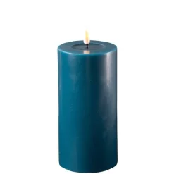 Deluxe Homeart LED Stumpenkerze Real Flame petroleum