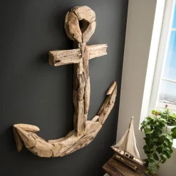 Faktorei Deko Wand Objekt Anker handgefertigt Teakholz