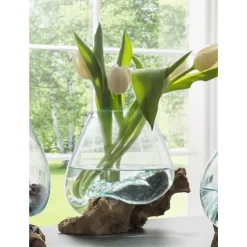 Faktorei Unikat Teak-Dekowurzel mit Glasschale